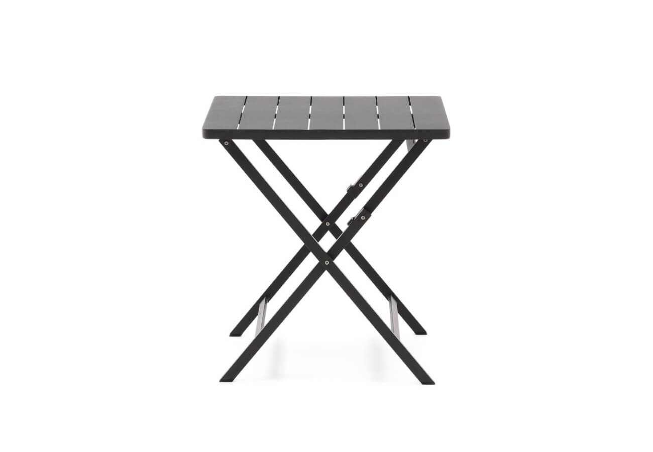 Záhradný skladací stôl retta 70 x 70 cm čierny