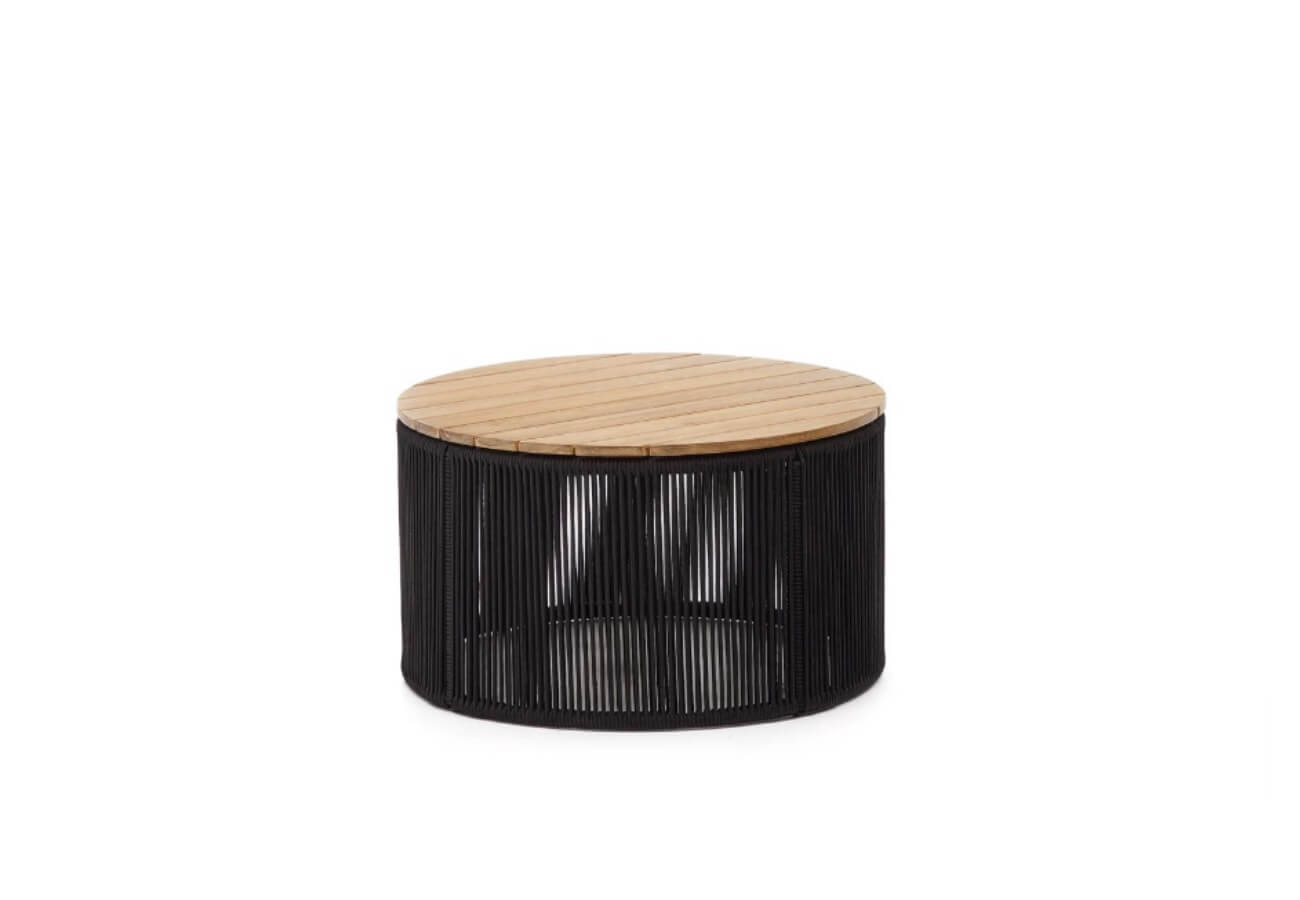 Záhradný odkladací stolík dara Ø 70 cm čierny