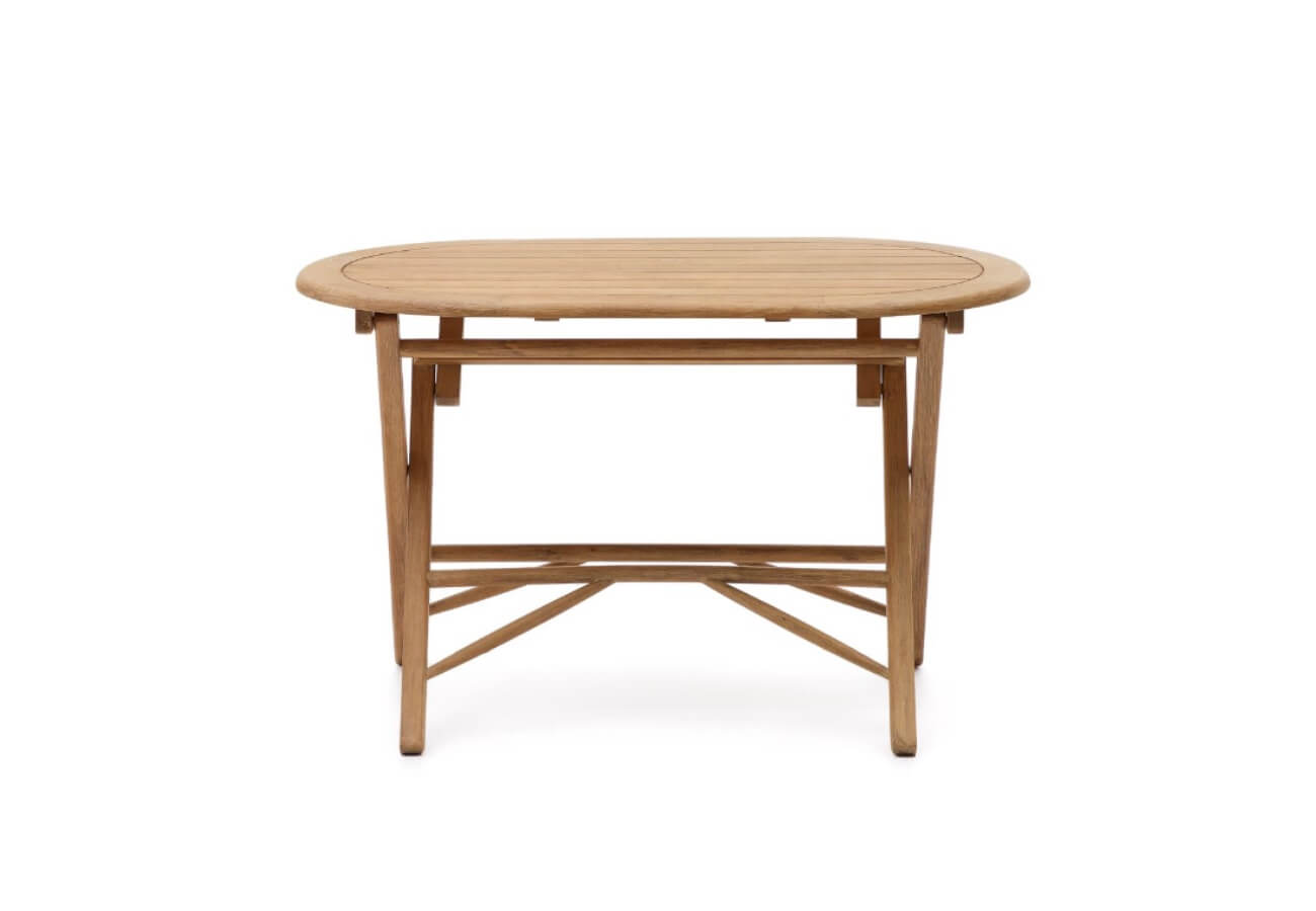 Záhradný skladací stôl dara Ø 120 x 60 cm prírodný