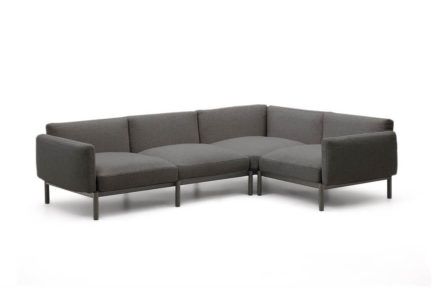 Záhradná rohová pohovka sorela 292 cm tmavosivá