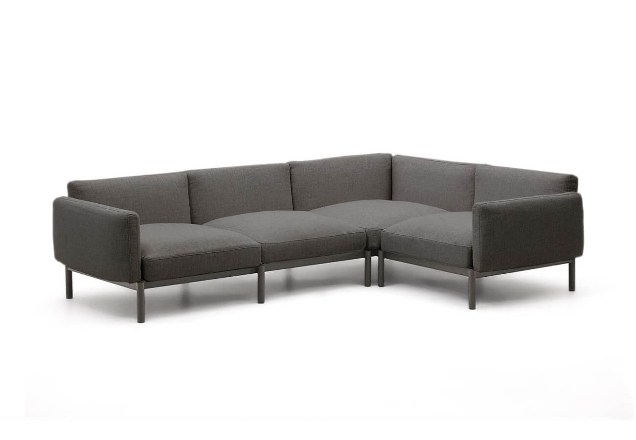 Záhradná rohová pohovka sorela 292 cm tmavosivá