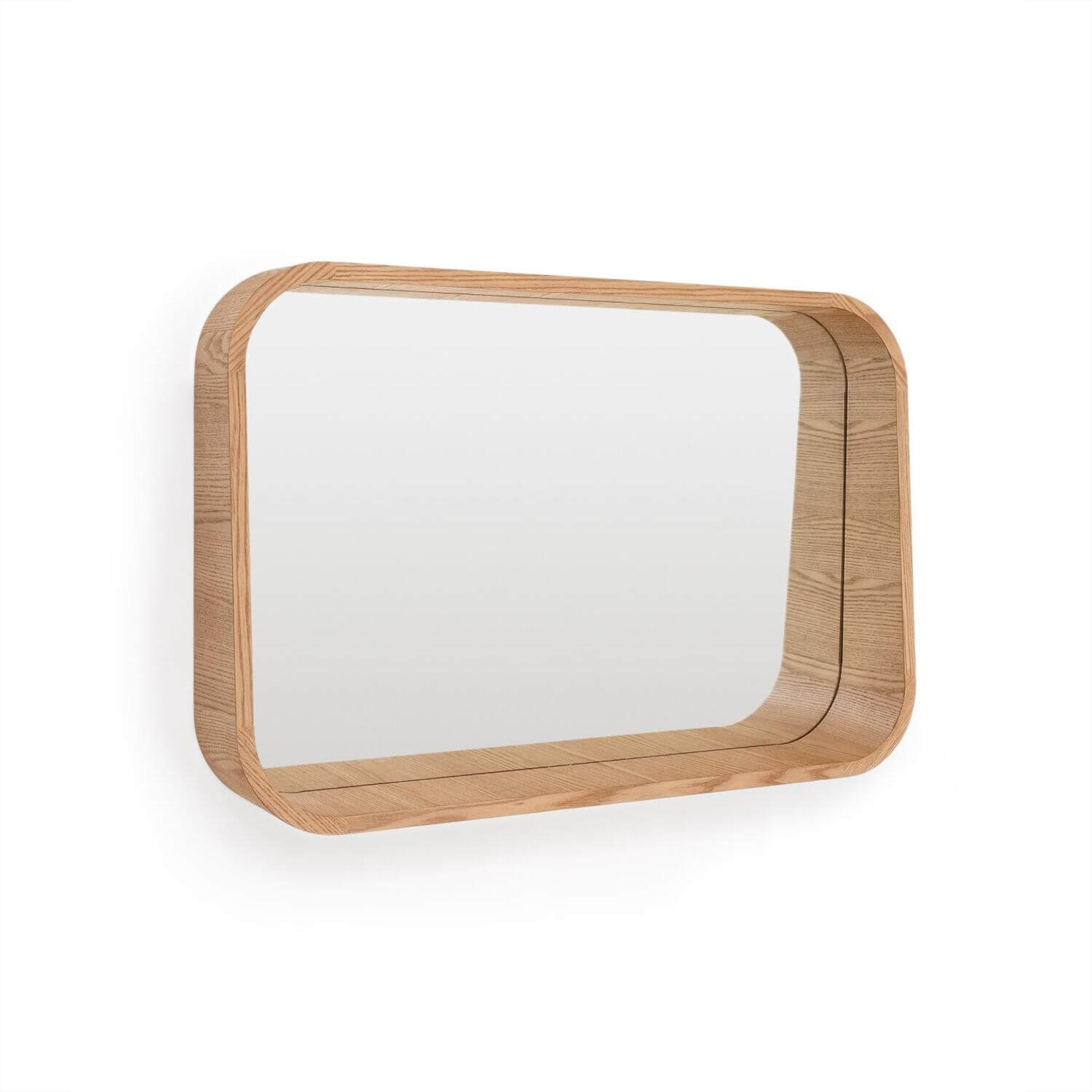 Nástenné zrkadlo laya 90 x 60 cm prírodné