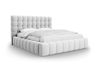 Dvojlôžková čalúnená posteľ Mamaia s úložným priestorom 140 x 200 cm svetlo sivá