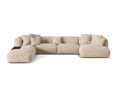 Rohová pohovka tarima do tvaru ľavá béžová