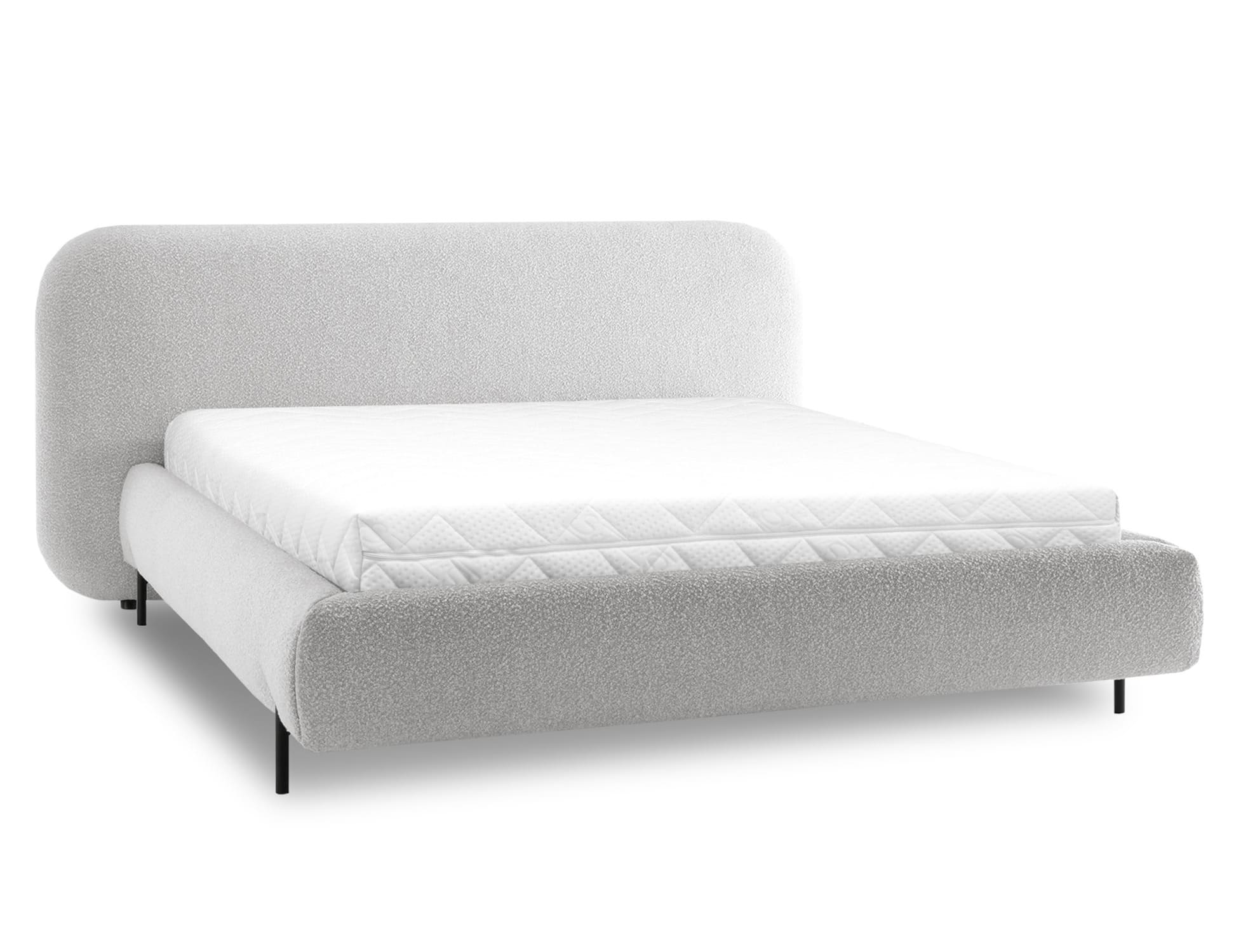 Dvojlôžková posteľ topio 180 x 200 cm s úložným priestorom chenille sivá