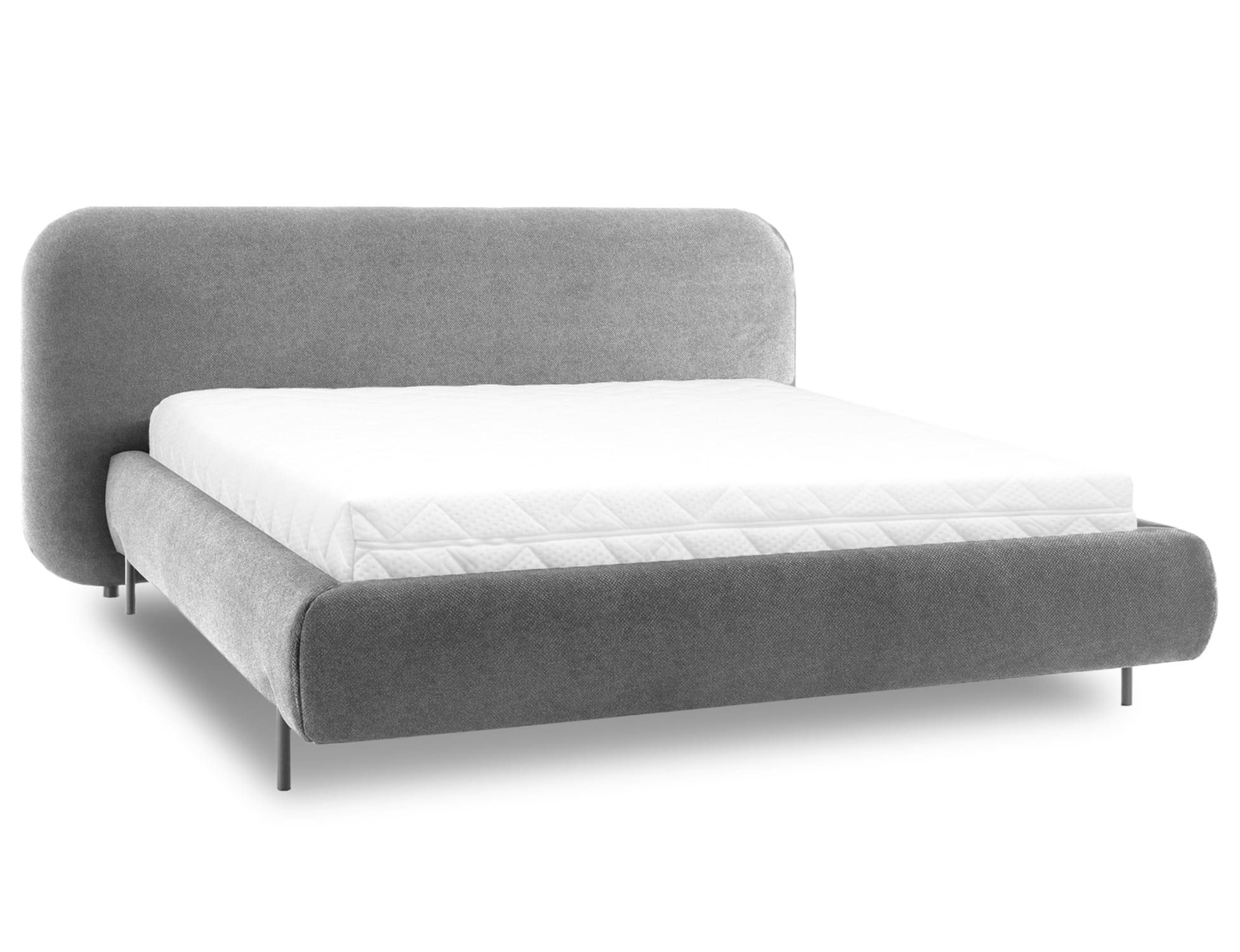 Dvojlôžková posteľ topio 140 x 200 cm s úložným priestorom sivá