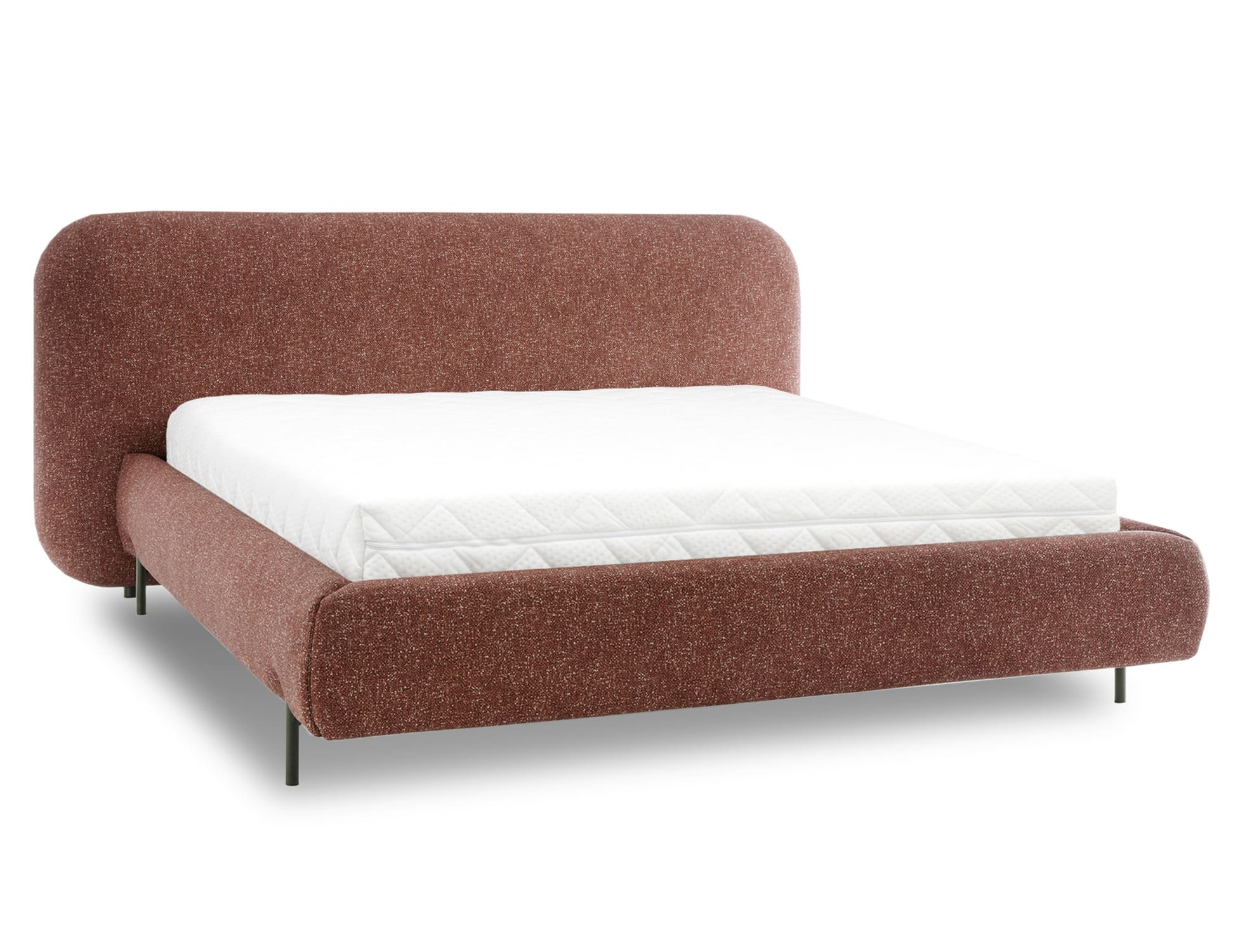 Dvojlôžková posteľ topio 140 x 200 cm s úložným priestorom terakota