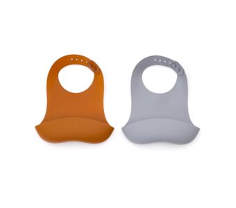 Silikónový podbradník Lilly oranžovo-sivá