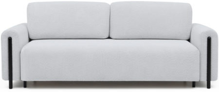 Trojmiestna rozkladacia pohovka cadova 244 cm s úložným priestorom bouclé svetlosivá s čiernymi nohami