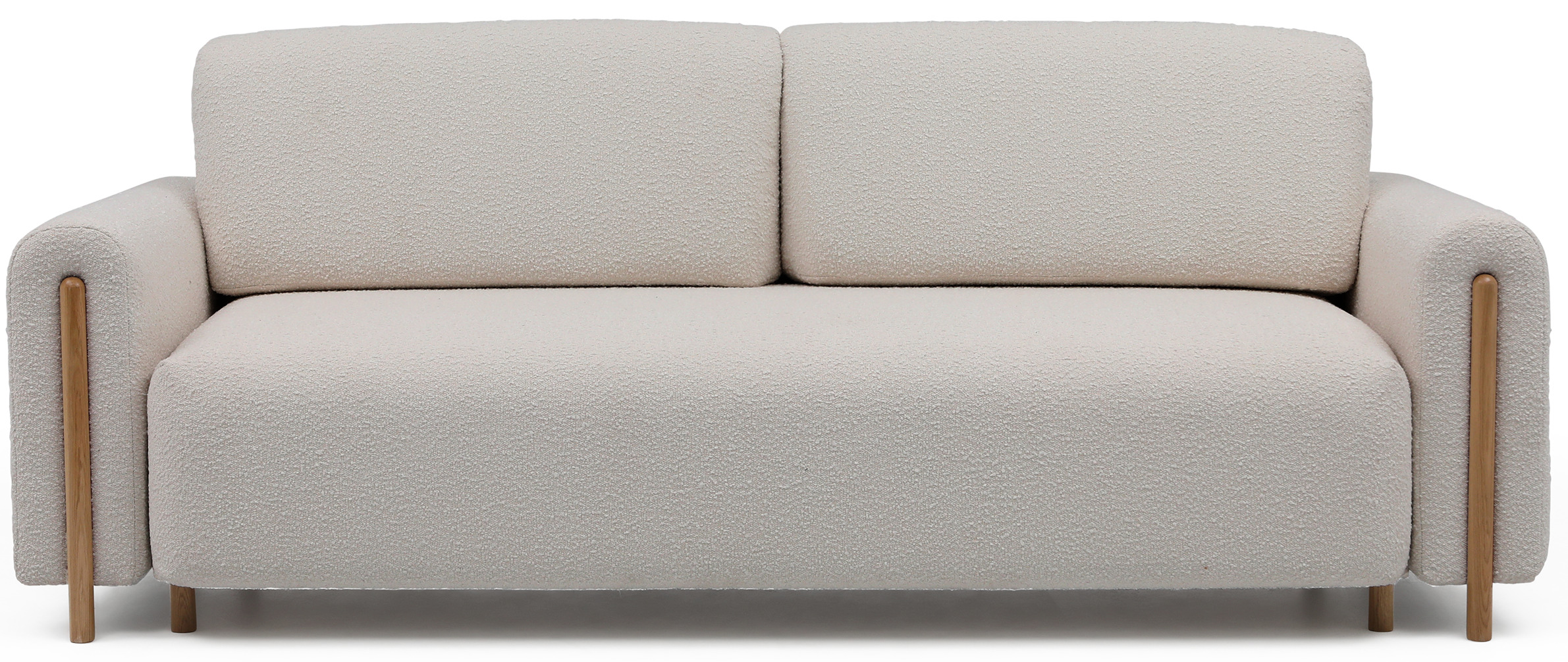 Trojmiestna rozkladacia pohovka cadova 244 cm s úložným priestorom chenille svetlosivá s prírodnými nohami