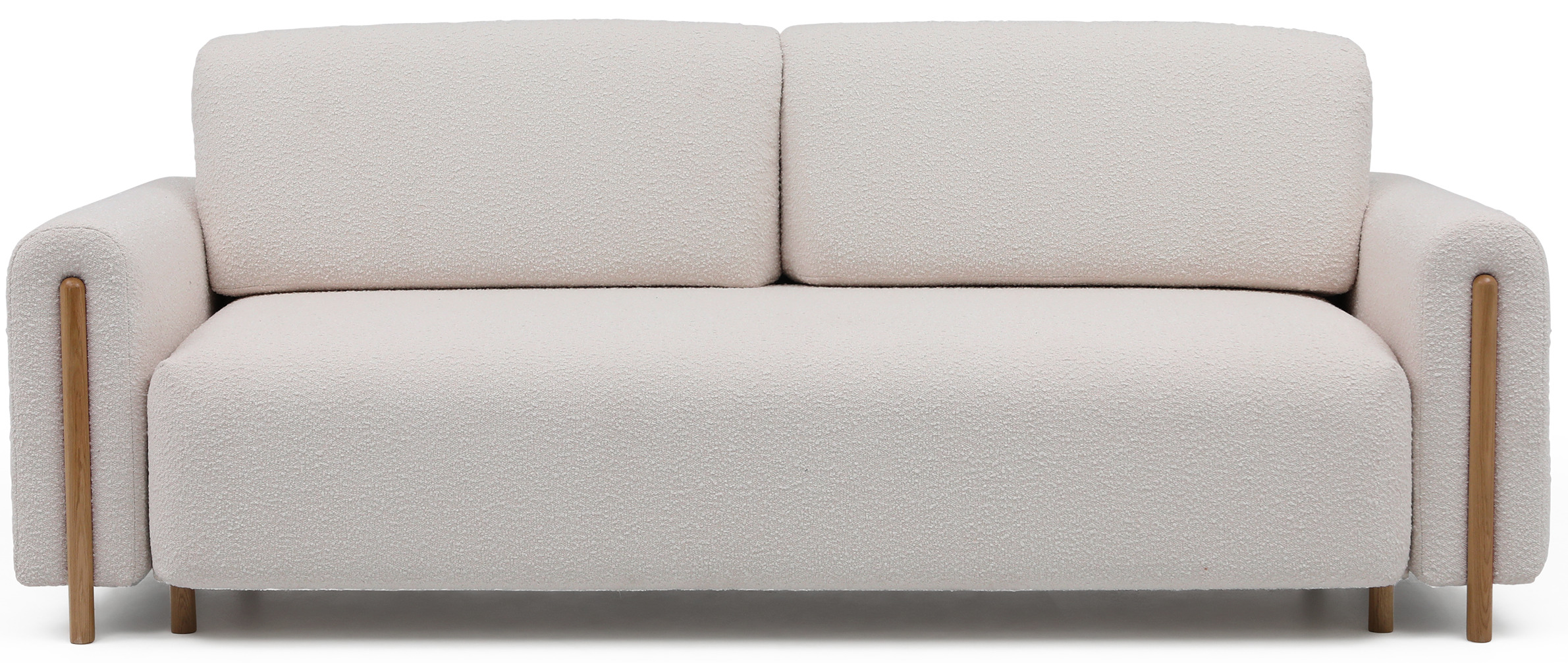 Trojmiestna rozkladacia pohovka cadova 244 cm s úložným priestorom chenille béžová s prírodnými nohami