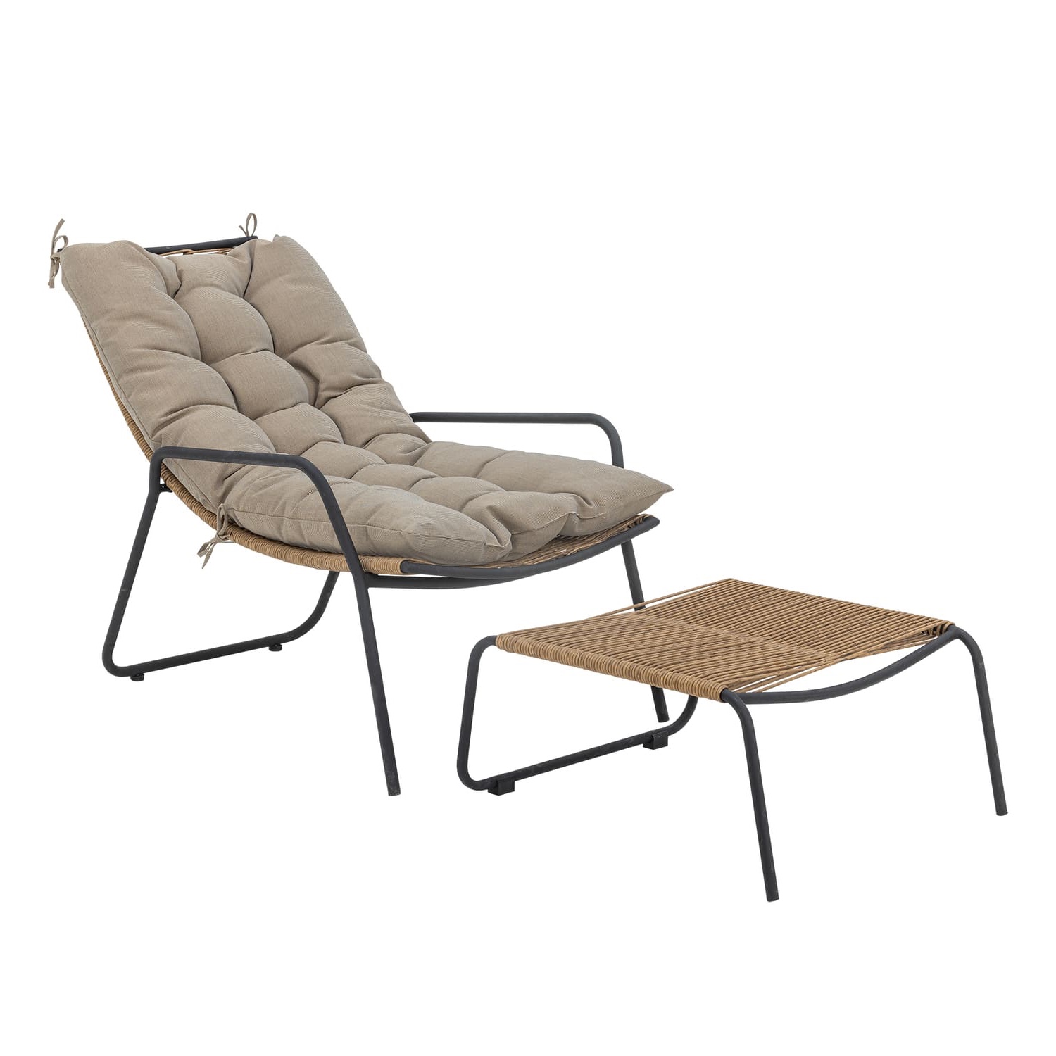 Záhradné kreslo Loeb s podnožkou prírodné