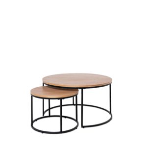 Konferenčný stolík ARIAN Ø50 / Ø80 dub/čierny