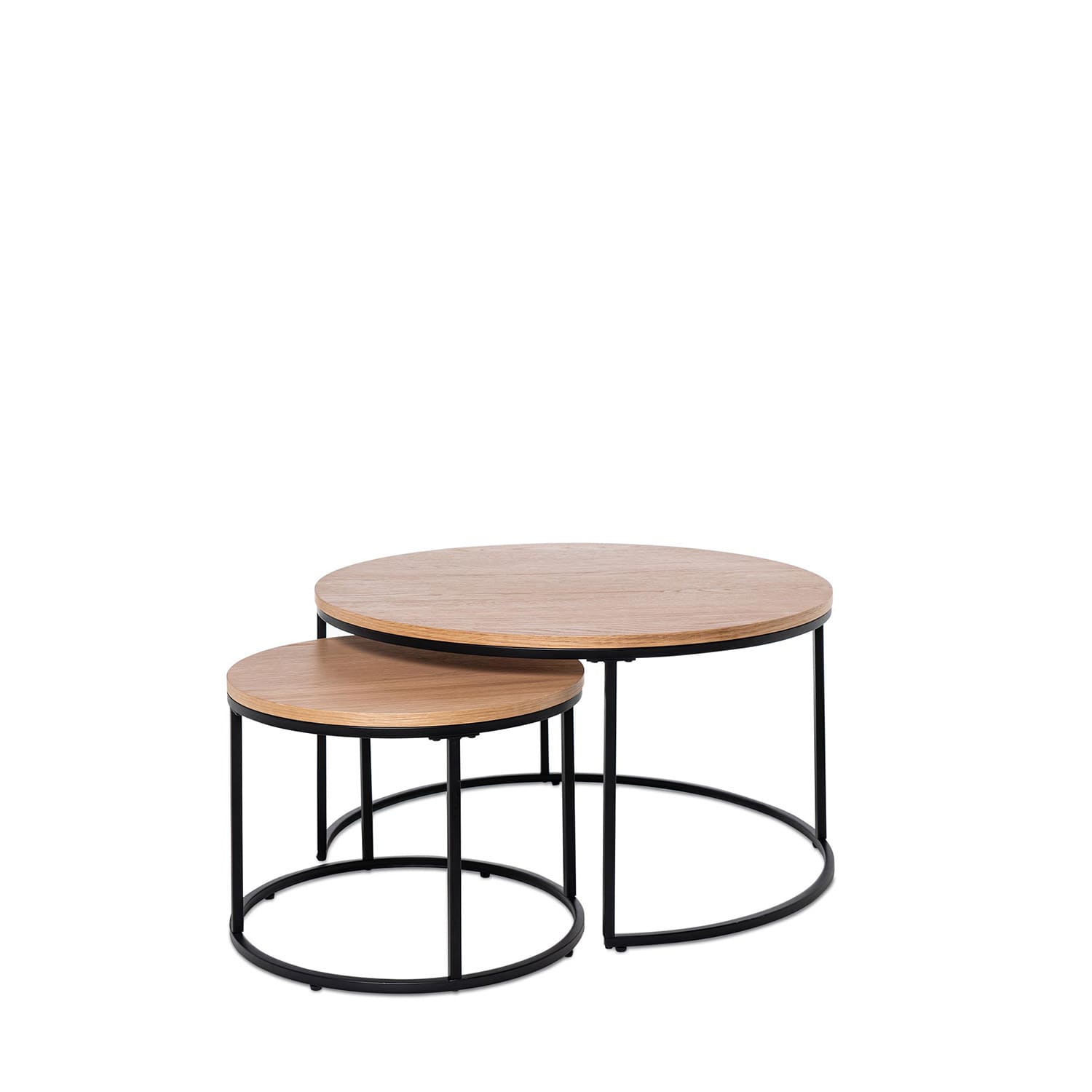 Konferenčný stolík ARIAN Ø50 / Ø80 dub/čierny