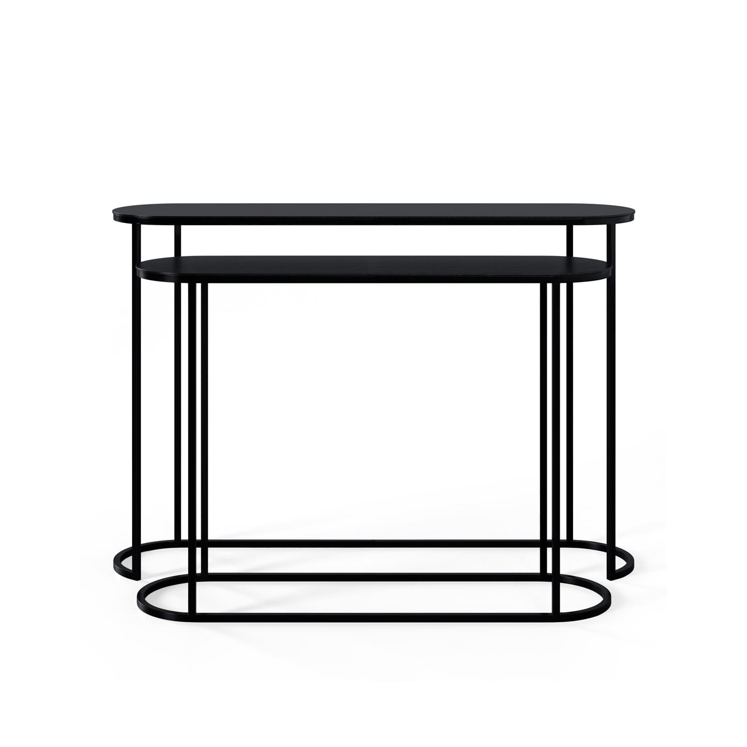 Set konzolových stolíkov SEDIK 118/105 x 28 cm čierny