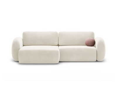 Obojstranná rohová rozkladacia pohovka s úložným priestorom NALET 262 cm velvet krémová