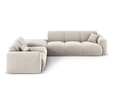 Rohová pohovka NOMALIO ľavá 315 cm zamat béžová