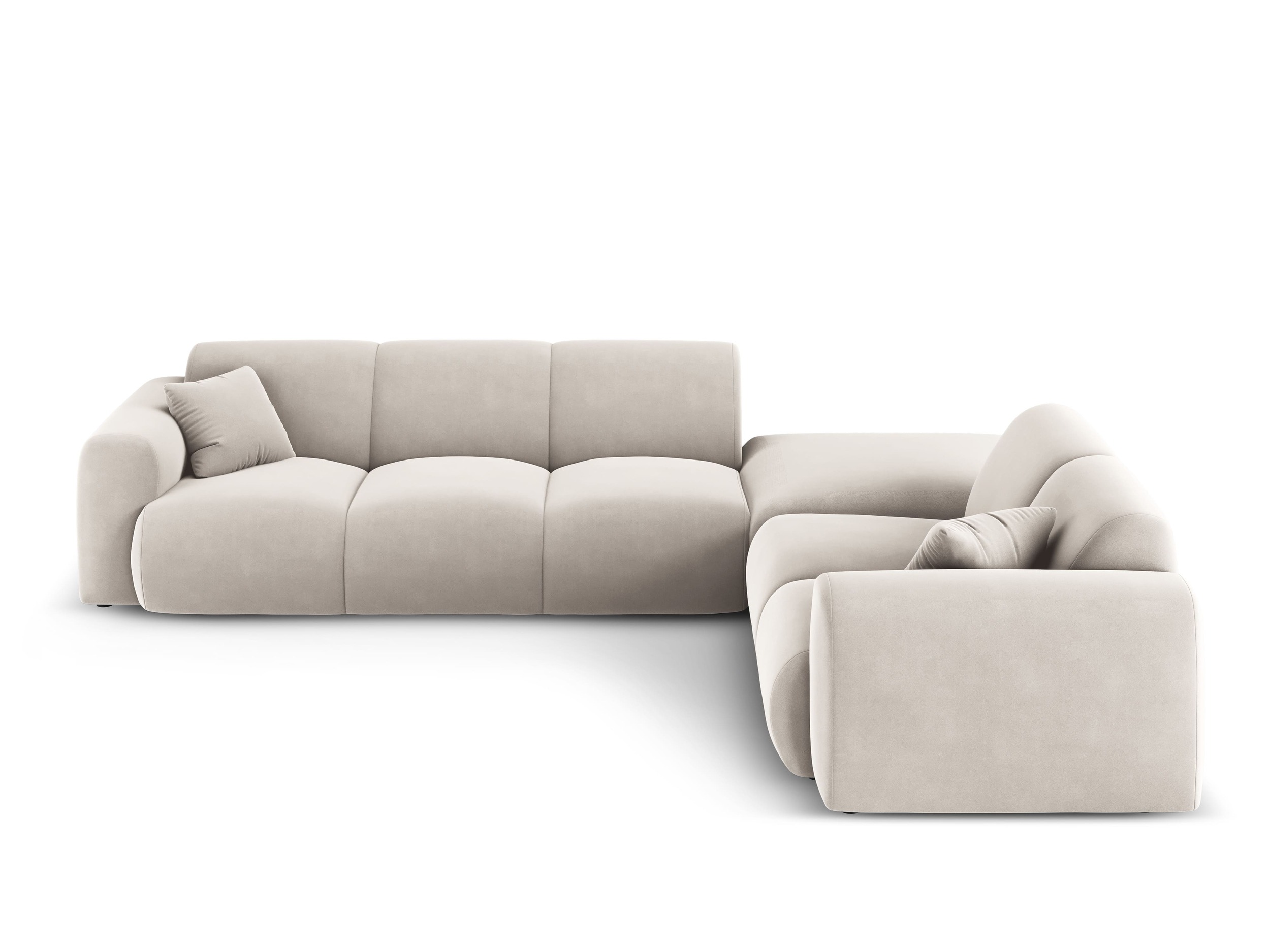 Rohová pohovka NOMALIO pravá 315 cm zamat béžová