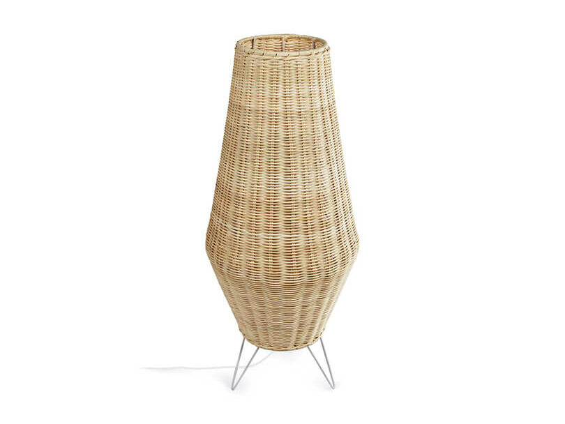 Ratanová stolná lampa Riamaka stredná