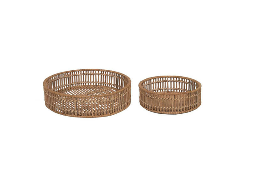 Ratanová sada 2 okrúhlych podnosov Neeloc