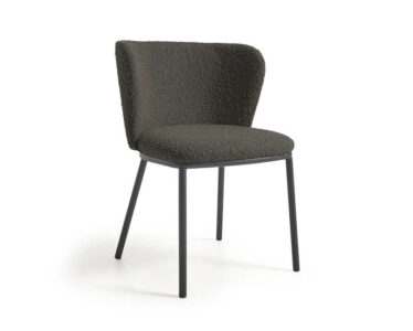 Jedálenská stolička arun bouclé čierna