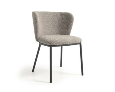 Jedálenská stolička arun bouclé sivá