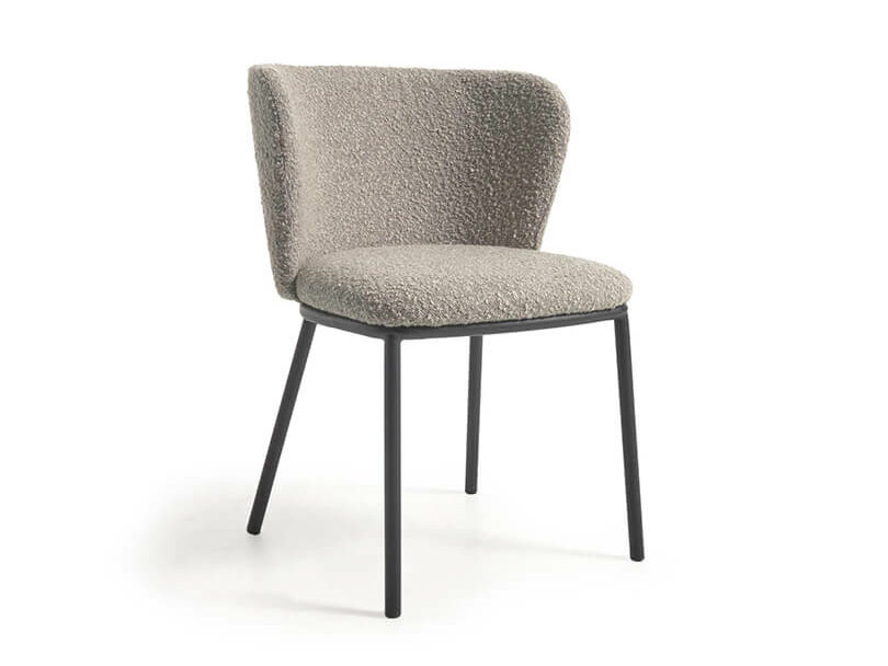 Jedálenská stolička arun bouclé sivá
