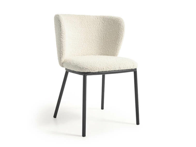 Jedálenská stolička arun bouclé biela