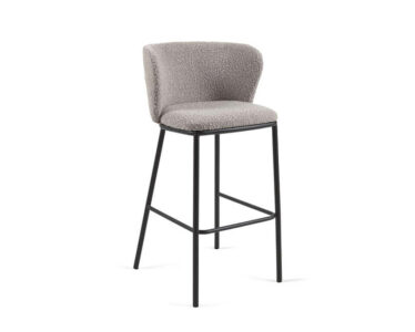 Barová stolička arun 75 cm bouclé sivá
